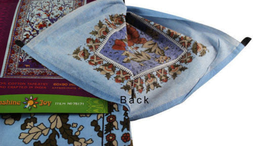 Handmade 100% Cotton 3D Tree of Life Tapestry Tablecloth Spread  Blue 60x90 Twin - Sweet Us