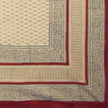 Handmade 100% Cotton Bagru Block Print Tablecloth Cotton 60x60 Square Red - Sweet Us