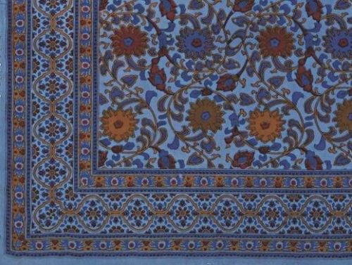 Handmade Cotton Sunflower Tapestry Throw Bedspread Tablecloth Blue Full 88x106 - Sweet Us