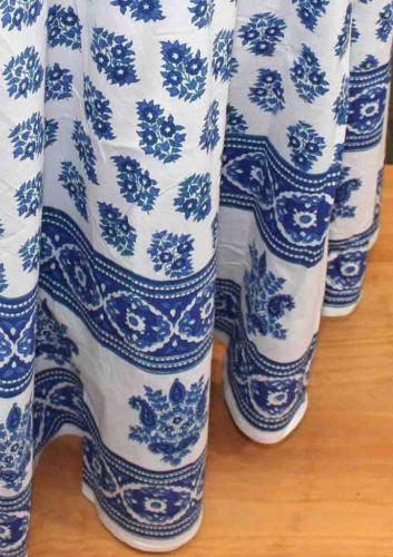 Handmade 100% Cotton Monotone Buti Tablecoth 72" Round Gorgeous - Sweet Us