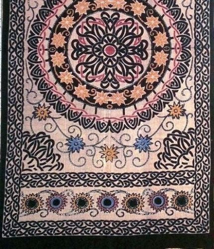 Handmade Celtic Sunflower 100% Cotton Tab Top Curtain Drape Panel 44x88 - Sweet Us