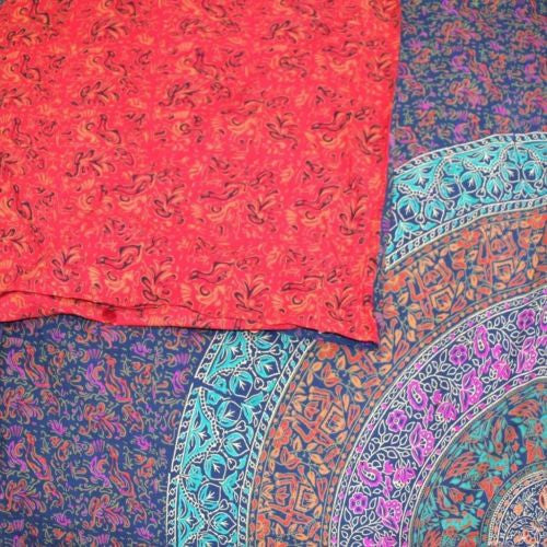 CLEARANCE Reversible Duvet Cover Cotton Handmade Mandala Block Print Full Queen - Sweet Us