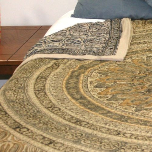 Reversible Duvet Cover Vegetable Dye Block Print Mandala Design Full Queen - Sweet Us