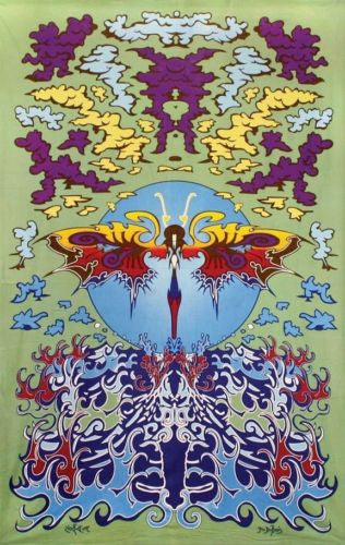 Handmade Cotton Psychedelic Dragonfly Tapestry Tablecloth Coverlet Spread 60x90 - Sweet Us