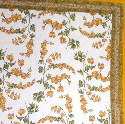 French Floral Print Tapestry Tablecloth Coverlet Bedspread Wall Hang Twin Amber - Sweet Us