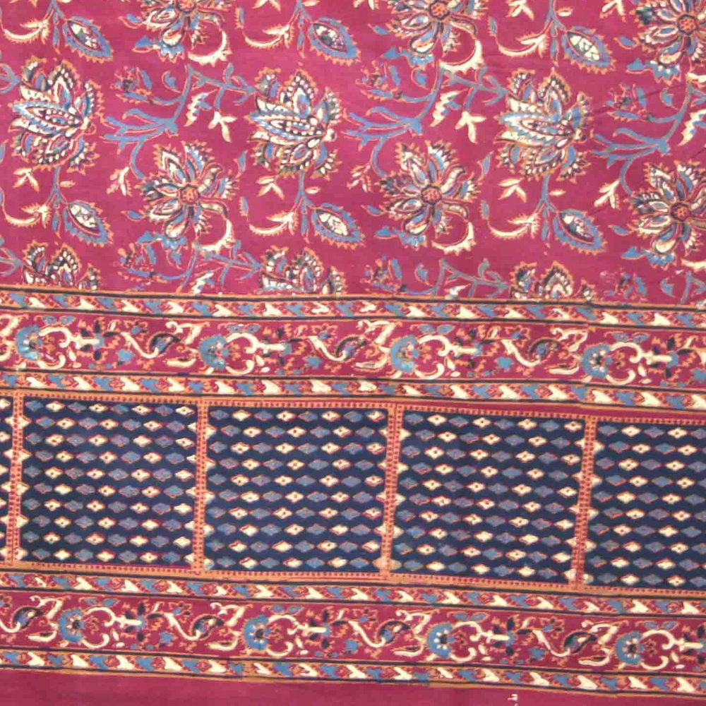 Handmade Cotton Floral Block Print Tapestry Tablecloth Throw Spread Red Twin - Sweet Us