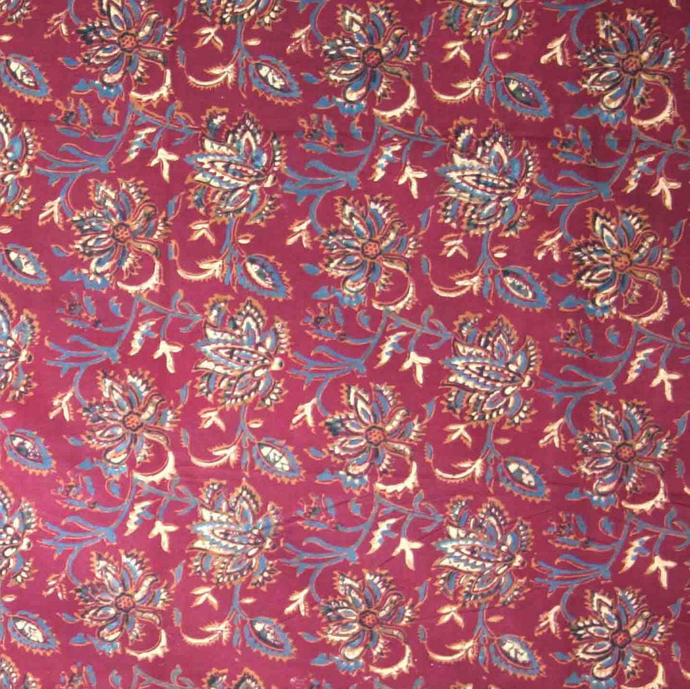 Handmade Cotton Floral Block Print Tapestry Tablecloth Throw Spread Red Twin - Sweet Us