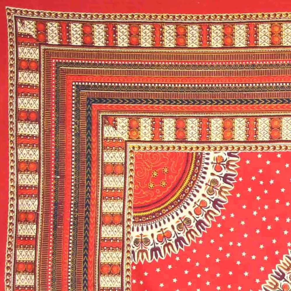 Handmade 100% Cotton Dashiki Tapestry Tablecloth Bedspread Coverlet Twin Orange - Sweet Us