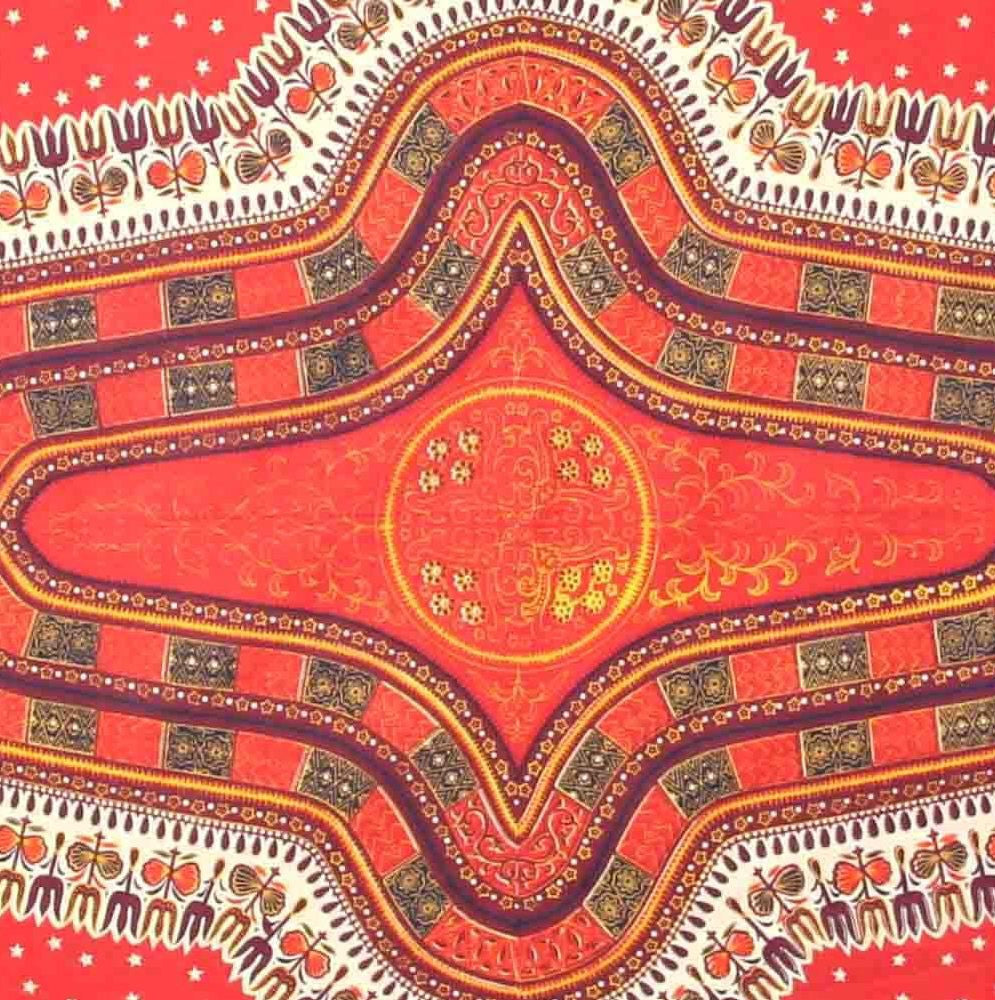 Handmade 100% Cotton Dashiki Tapestry Tablecloth Bedspread Coverlet Twin Orange - Sweet Us