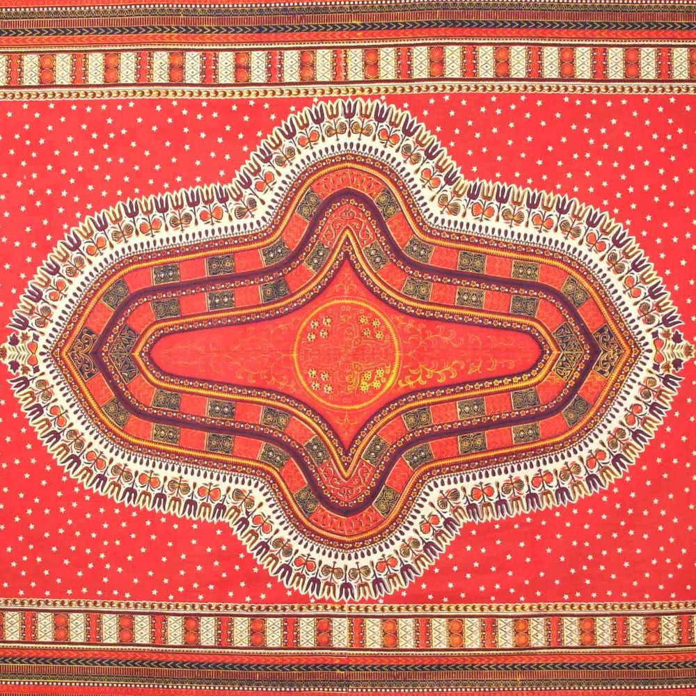 Handmade 100% Cotton Dashiki Tapestry Tablecloth Bedspread Coverlet Twin Orange - Sweet Us
