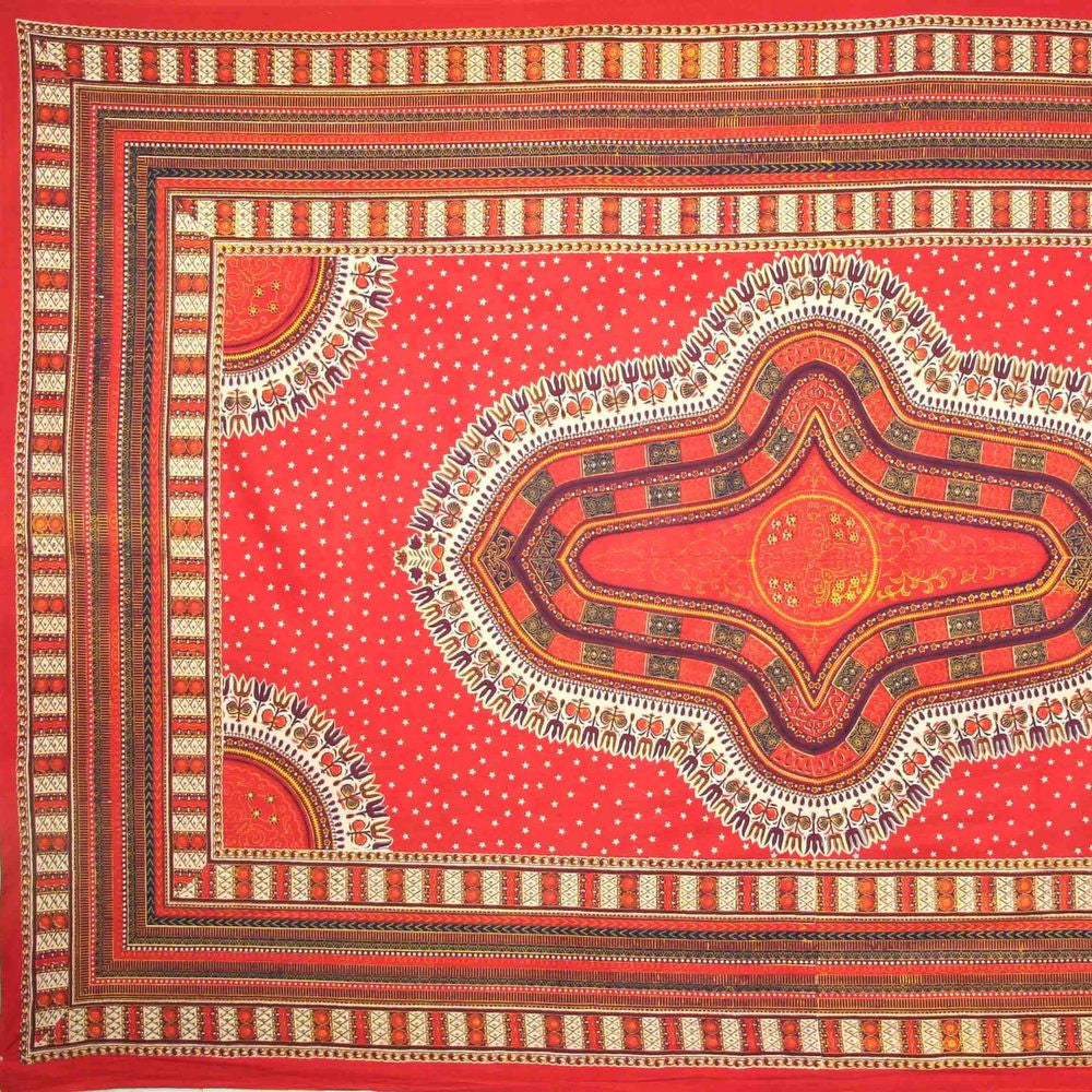 Handmade 100% Cotton Dashiki Tapestry Tablecloth Bedspread Coverlet Twin Orange - Sweet Us