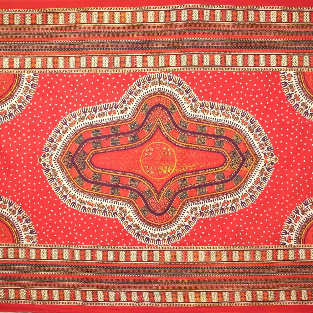 Handmade 100% Cotton Dashiki Tapestry Tablecloth Bedspread Coverlet Full Orange - Sweet Us