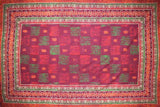 Cotton Block Print Tapestry Tablecloth Spread Twin Full Queen Burgundy Green - Sweet Us