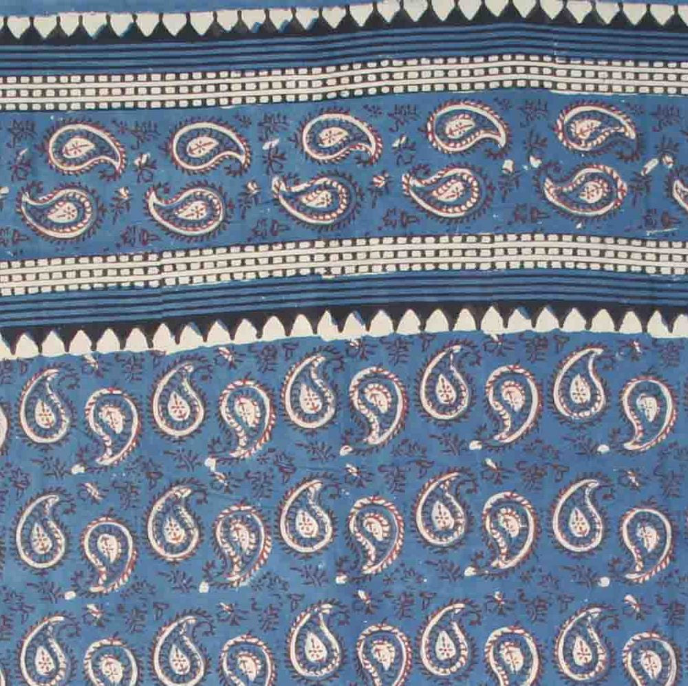 Handmade Cotton Block Print Dabu Paisley Floral Tapestry Tablecloth Spread Full - Sweet Us