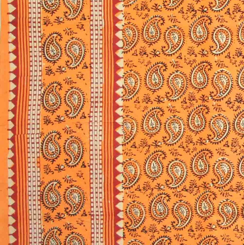 Handmade Cotton Block Print Dabu Paisley Floral Tapestry Tablecloth Spread Queen - Sweet Us