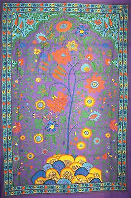 Tree of Life Throw Tapestry Tablecloth Coverlet Spread Wall Hang Full Purple - Sweet Us