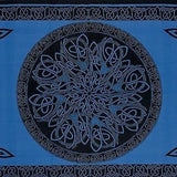 Handmade 100% Cotton Celtic Circle Wheel Of Life Tapestry Spread Twin Blue - Sweet Us