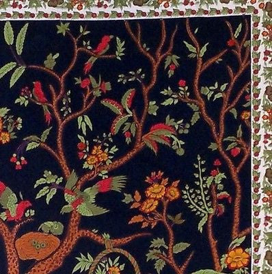 Clearance Sale Handmade Cotton Tree of Life Tapestry Throw Tablecloth Spread Black Gold 88x104 - Sweet Us