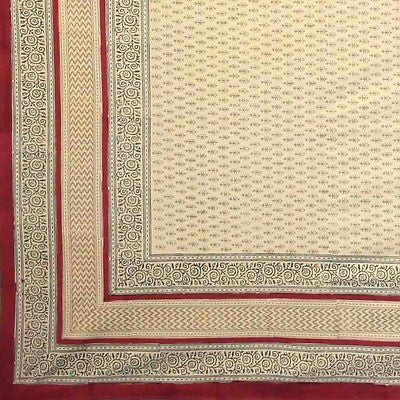 CLEARANCE 100% Cotton Rectangular Handmade Bagru Block Print Tablecloth 60x90 - Sweet Us