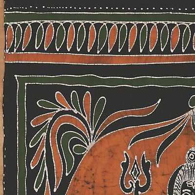 Handmade 100% Cotton Batik Supreme Tablecloth Tapestry 55x80 Sumptuous Brown - Sweet Us