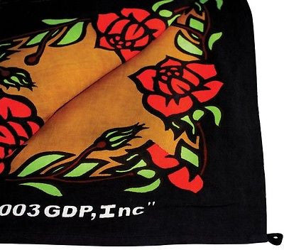 Handmade Grateful Dead Steal Your Face Roses Hippie Tapestry Wall Art Hang Brown - Sweet Us