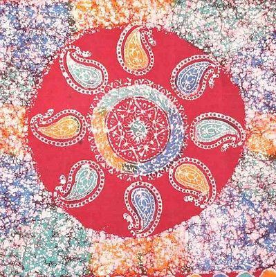 Handmade 100% Cotton Snowflake Batik Paisley Mandala Tapestry Tablecloth Bedspread Beach Sheet Dorm Essential Twin 72x108 - Sweet Us