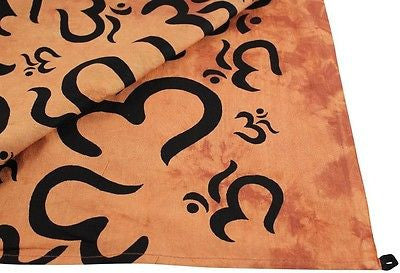 Handmade 100% Cotton Om Burst Tie-Dye Tapestry Tablecloth Bedspread 85x100 - Sweet Us