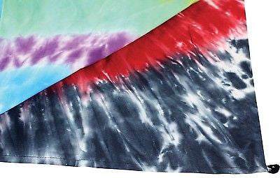 Handmade Cotton Rainbow Tie-Dye Peace Tapestry Tablecloth Spread Twin MultiColor - Sweet Us