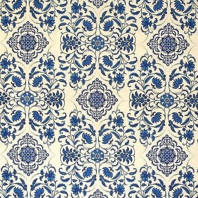 CLEARANCE SALE Handmade Victorian Bloom Floral Tablecloth Cotton Blue 60x60 - Sweet Us