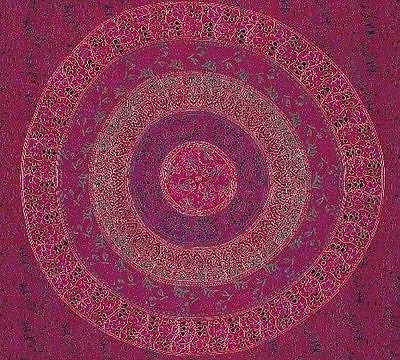 Handmade Sanganer Mandala 100% Cotton Tapestry Throw Tablecloth Bedspread Full - Sweet Us