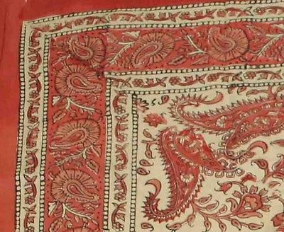 Reversible Duvet Cover Rajasthan Paisley 100% Cotton Full Queen Stunning - Sweet Us