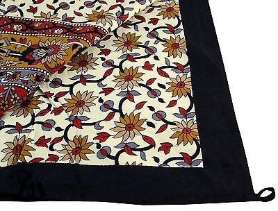 Handmade 100% Cotton Circle Mandala Floral Tapestry Tablecloth Spread Twin 60x90 - Sweet Us