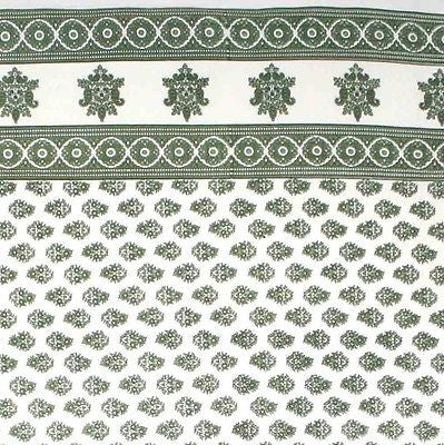 Handmade 100% Cotton Monotone Buti Floral Tapestry Tablecloth Spread Twin Green - Sweet Us