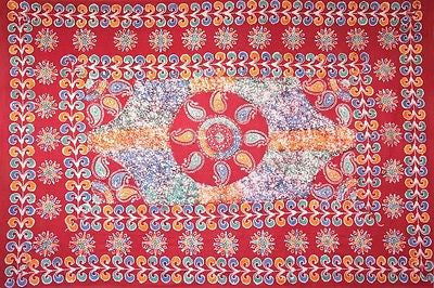 Handmade 100% Cotton Snowflake Batik Paisley Mandala Tapestry Tablecloth Bedspread Beach Sheet Dorm Essential Twin 72x108 - Sweet Us