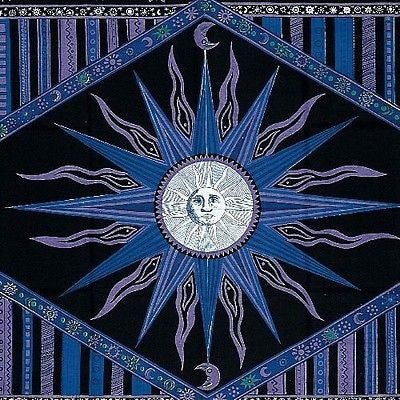 Handmade 100% Cotton Celestial Sun Moon Star Tapestry Coverlet Throw Full Purple - Sweet Us