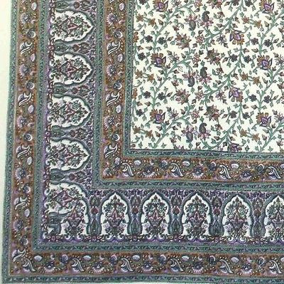 Handmade 100% Cotton Turkish Floral Tapestry Tablecloth Coverlet Spread 70x106 - Sweet Us