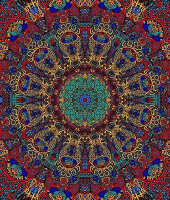 Handmade 100% Cotton 3D Psychedelic Sunburst Tapestry Tablecloth Spread 60x90 - Sweet Us