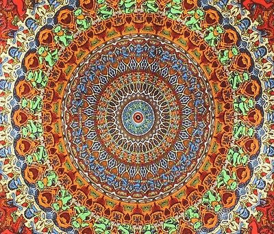 Handmade Cotton Grateful Dead Tapestry Psychedelic Bear Vibrations 60x90 w/loops - Sweet Us