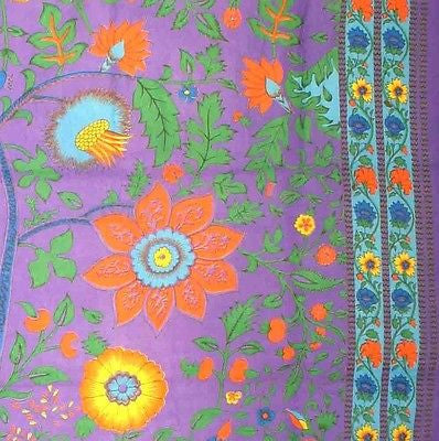 Cotton Tree of Life Tapestry Wall Hang Tablecloth Rectangle Spread Purple - Sweet Us