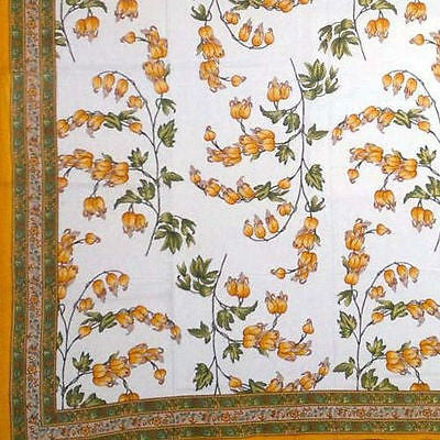 French Floral Print Tapestry Tablecloth Coverlet Bedspread Wall Hang Twin Amber - Sweet Us
