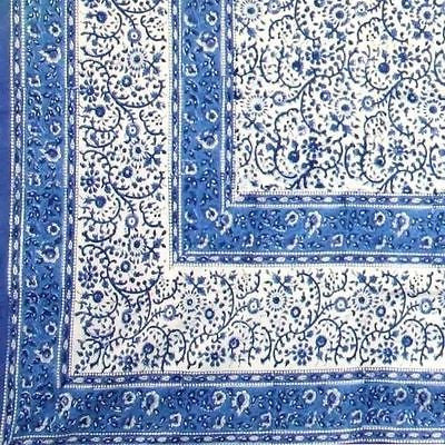 Clearance Sale Handmade Floral Rajasthan Block Print Tablecloth 100% Cotton 60x90 Rectangular - Sweet Us