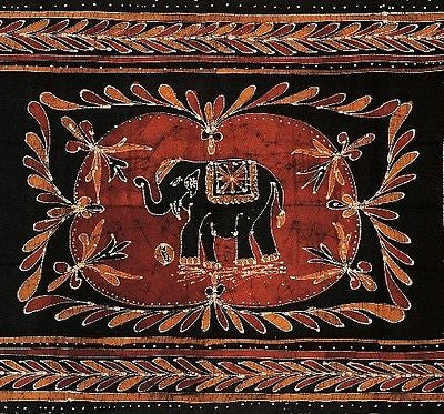 Clearance Sale  Lucky Elephant Batik Print Tapestry Wall Hanging Tablecloth Spread Throw Twin - Sweet Us