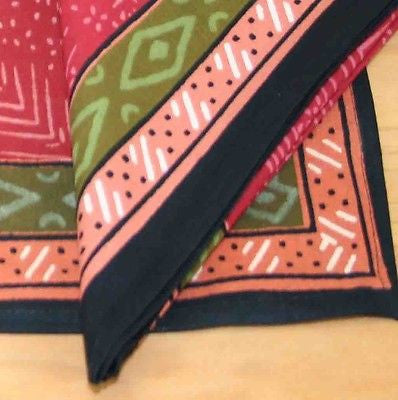 CLEARANCE Handmade 100% Cotton Calico Napkins Table Linen Geometrical Red - Sweet Us