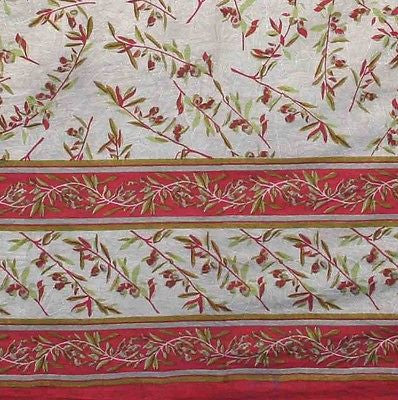 Handmade Cotton Border Vine Floral Tapestry Tablecloth Coverlet Spread 70x106 - Sweet Us