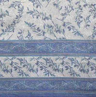 CLEARANCE SALE Border Vine Tablecloth Throw Spread Cotton 60X90 Rectangular Blue Grey - Sweet Us