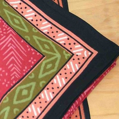 CLEARANCE Handmade 100% Cotton Calico Napkins Table Linen Geometrical Red - Sweet Us