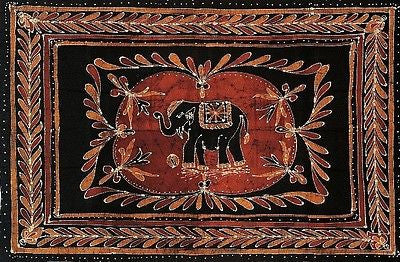 Clearance Sale  Lucky Elephant Batik Print Tapestry Wall Hanging Tablecloth Spread Throw Twin - Sweet Us