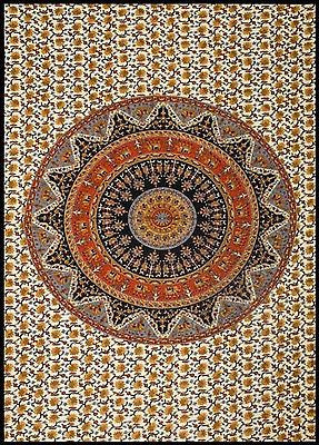 Handmade 100% Cotton Circle Mandala Floral Tapestry Tablecloth Spread Twin 60x90 - Sweet Us