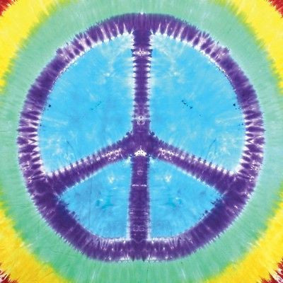 Handmade Cotton Rainbow Tie-Dye Peace Tapestry Tablecloth Spread Twin MultiColor - Sweet Us