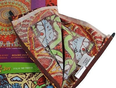 Handmade Cotton Grateful Dead Tapestry Psychedelic Bear Vibrations 60x90 w/loops - Sweet Us